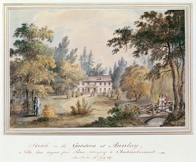 Sketch in the Gardens at Aulnay, 1817 by James Forbes